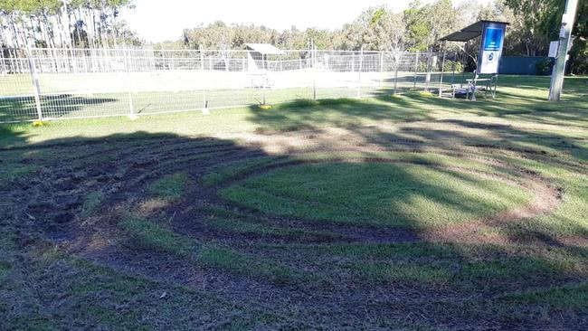 Damage caused by hoons at Pizzey Park. Photo: Supplied