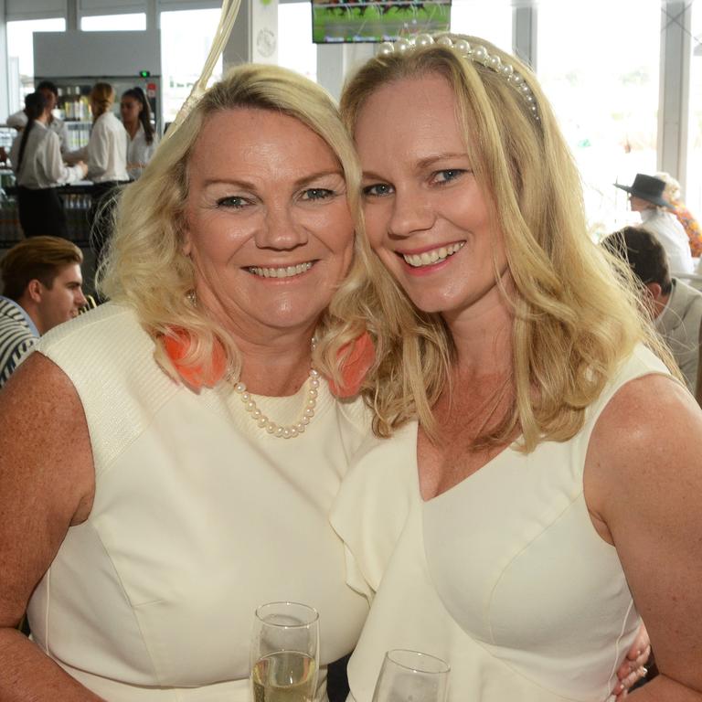 Kaye Durre and Prue Durre at the Gold Coast Cup at Gold Coast Turf Club, Bundall on Saturday, May 7. Picture: Regina King