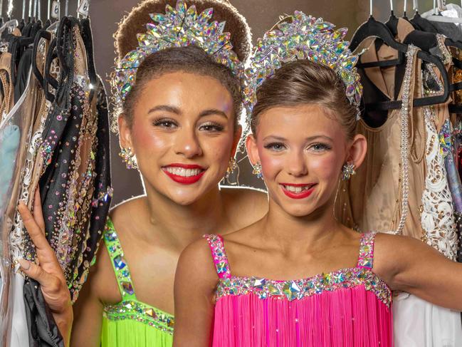 Ayanna Burgan-Minniecon, 16 and Riley McIntosh-Gobbie, 10 ahead of the A Symphony performance at the Festival Theatre Adelaide. Pictured on May 26th 2024. Picture: Ben Clark