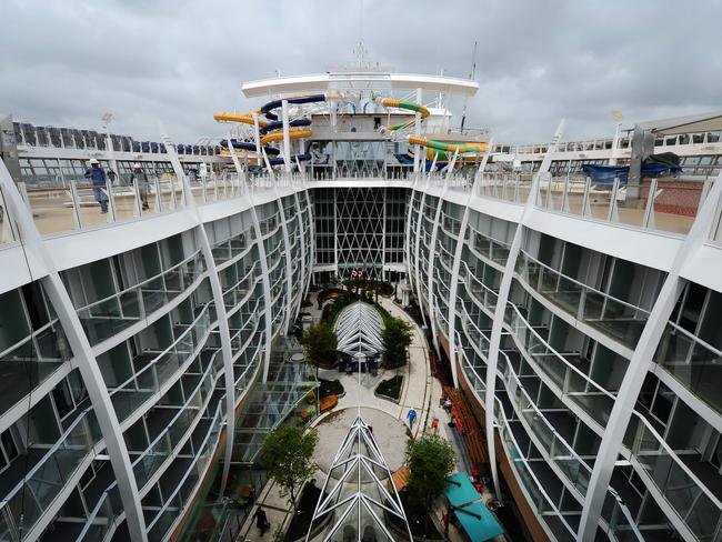 The upper deck of the ship.