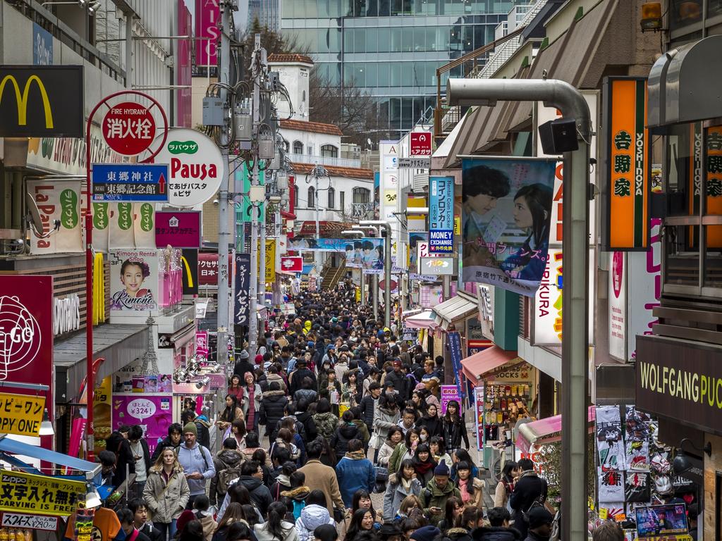 Shoppers on Takeshita Street in Harajuku. Picture: Supplied