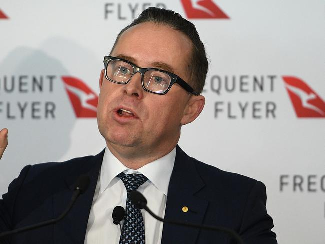 Qantas Group CEO Alan Joyce speaks during a Frequent Flyer program announcement at the Sydney Cricket Ground, in Sydney, Thursday, June 20, 2019. Qantas has announced a $25 million overhaul of its frequent flyer program, cutting fees and making it easier for passengers to cash in their points. (AAP Image/Dan Himbrechts) NO ARCHIVING