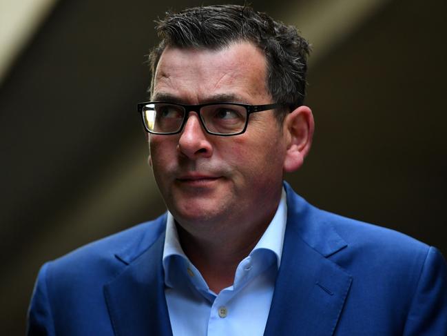 Victorian Premier Daniel Andrews arrives to a press conference in Melbourne, Thursday, July 16, 2020. Victoria has recorded 317 new Coronavirus cases overnight. (AAP Image/James Ross) NO ARCHIVING