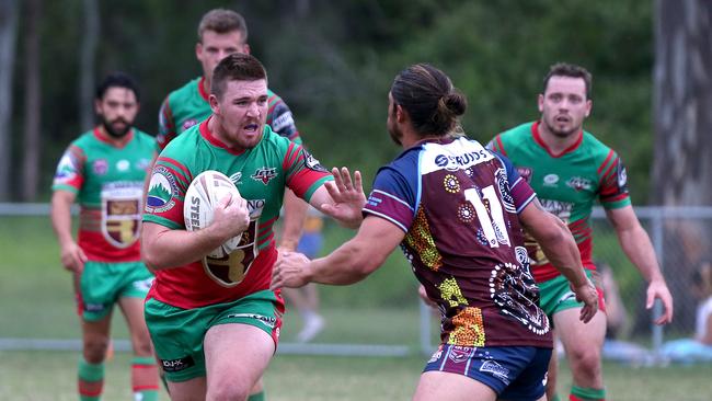 Round 9 Rugby League Gold Coast match between Ormeau Shearers and Bilambil Jets at Ormeau rugby league club. Jets Player No8 Mitch Spackman. Pic Mike Batterham