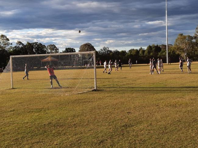 Ripley Valley FC playing at their home ground at Ironbark Park, South Ripley.