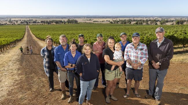 Colbinabbin locals, who are concerned their wishes will be overlooked as the state government considers an 800Ha solar farm in the middle of the renowned Heathcote wine region. Picture taken at Colbinabbin Estate winery. Picture: Alex Coppel.