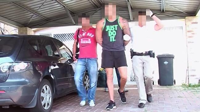 Gold Coast Bandidos president Adam White is arrested during Operation Patch and charged with possessing steroids. Picture: Queensland Police Service