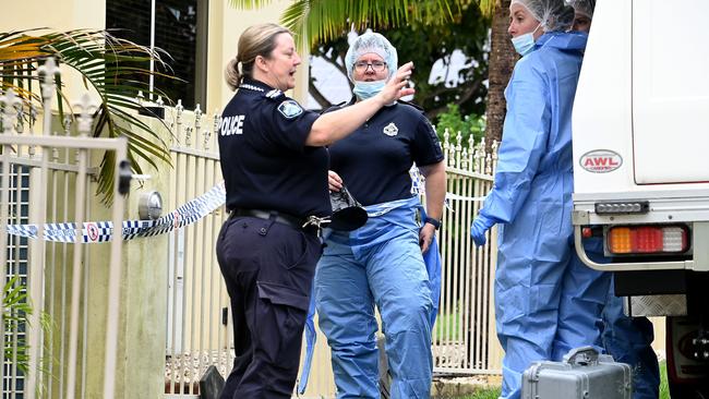 Forensic police on the scene. Picture, John Gass