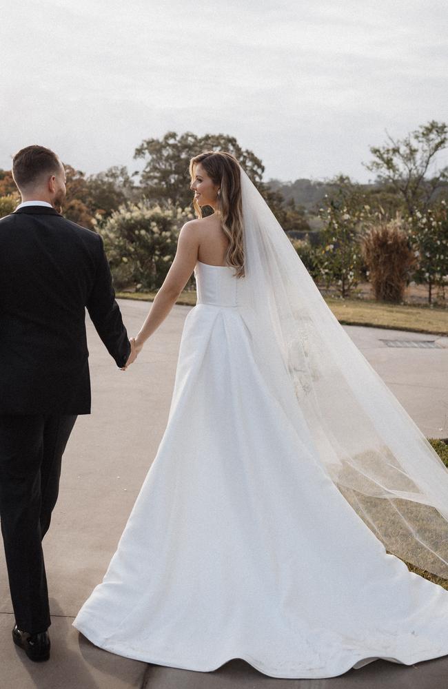 Brittany Worthington and Cody Roberts on their wedding day. Picture: Shae Estella Photo