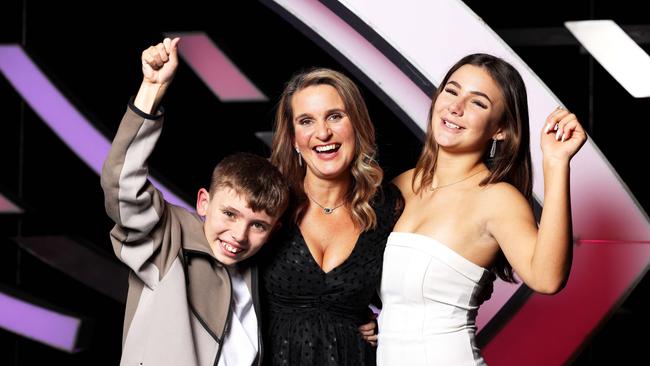 Reggie Bird with kids Mia, 15 and Lucas, 13, when she became the first Australian to win Big Brother twice.