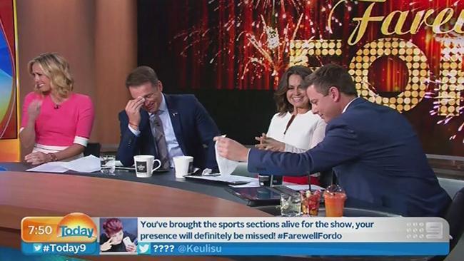 Karl sheds tears on Ben Fordham's last day