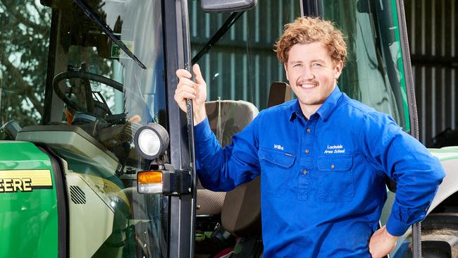 Gould’s typical day on the farm includes feeding sheep and cattle, delivering calves and mending fences. Picture: Frank Monger.