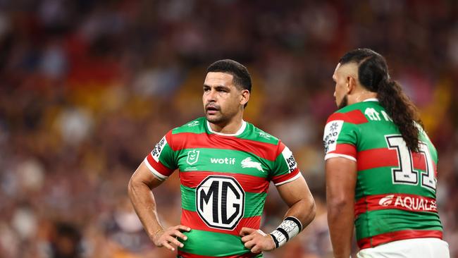 The Rabbitohs bounced back after a horror first half, but still couldn’t do enough to stop Reece Walsh. Picture: Getty Images