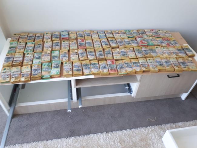 $1.5 million cash seized from “safe house” in October. Picture: AFP