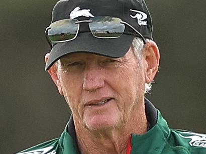 SYDNEY, AUSTRALIA - MARCH 06: South Sydney Rabbitohs head coach Wayne Bennett looks on during a South Sydney Rabbitohs NRL training session at USANA Rabbitohs Centre on March 06, 2025 in Sydney, Australia. (Photo by Mark Metcalfe/Getty Images)