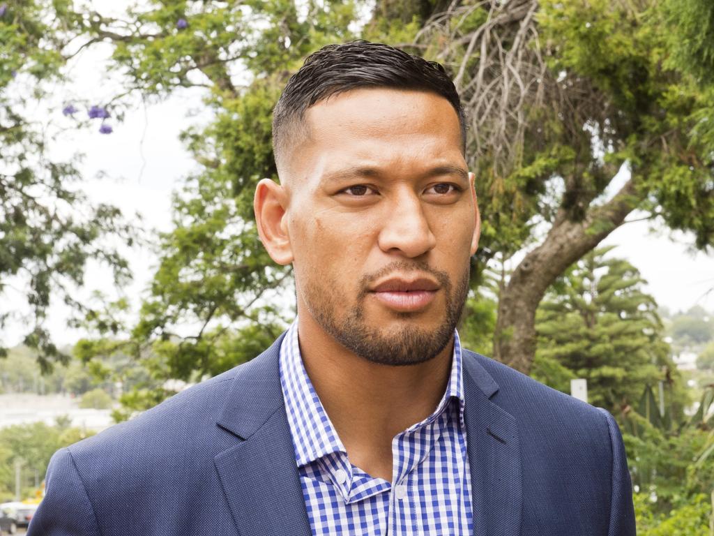 Israel Folau was sacked by Rugby Australia earlier this year for homophobic comments on Instagram.