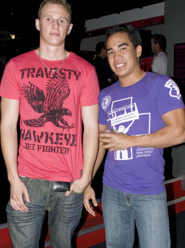 Chris Finch and Chris Hahn at Code Nightclub, Mackay. Picture: Daryl Wright