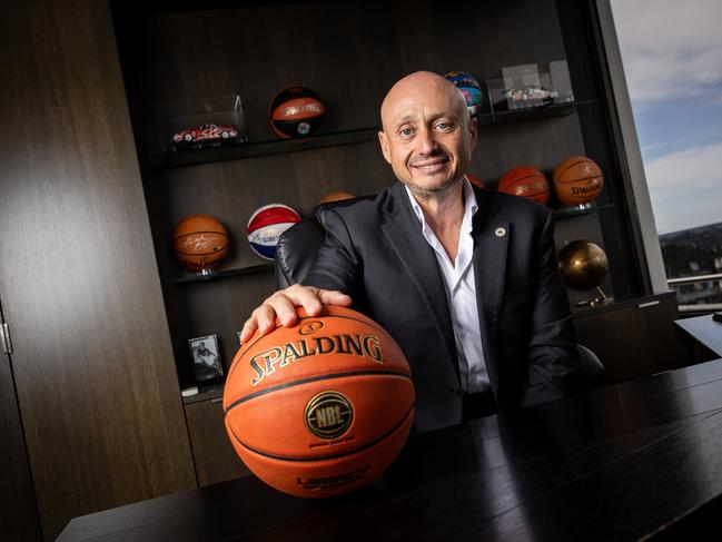 MELBOURNE, AUSTRALIA - NOVEMBER 20: National Basketball League Owner Larry Kestelman poses during a portrait session at LK Office on November 20, 2024 in Melbourne, Australia. (Photo by Darrian Traynor/Getty Images for NBL)