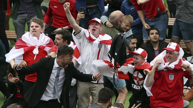 England fans had plenty of love for Harry Kane. Picture: AP