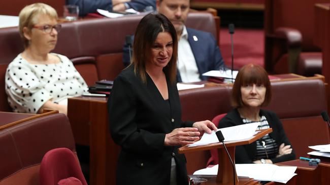 Senator Jacqui Lambie in the Senate Chamber at Parliament House in Canberra. Picture: Kym Smith