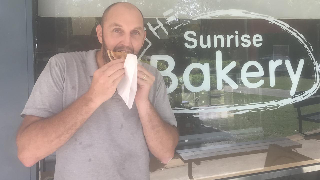 Sunrise Bakery owner Paul Barber prepares for the introduction of Australia's hottest pie.