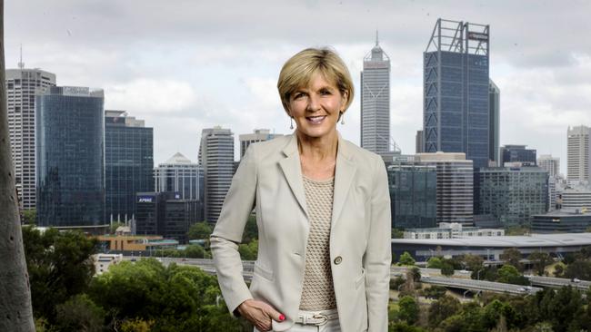 Julie Bishop, Minister for Foreign Affairs and the Deputy Leader of the Liberal Party, will be acting Prime Minister in Perth.Picture: Ross Swanborough.281017