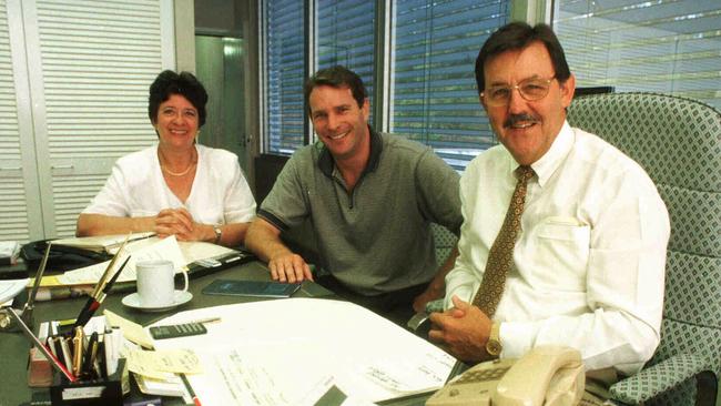 Cr Jan Grew, Cr David Power and Cr Gary Baildon working on the Expo plan.