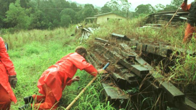 SES workers involved in the August 1999 search for Jessica Gaudie on the Sunshine Coast.