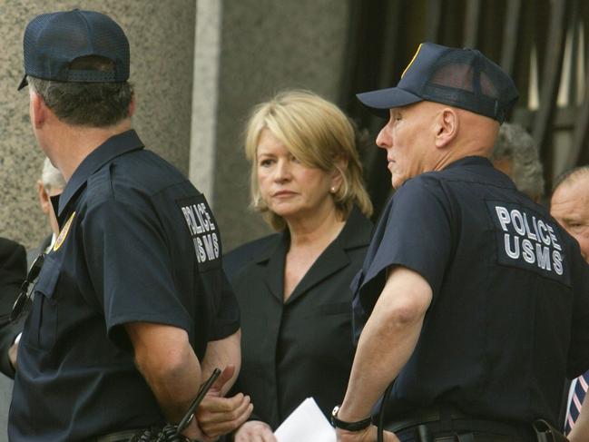 A visibly shocked Martha Stewart after her sentencing at Manhattan federal court in 2004.