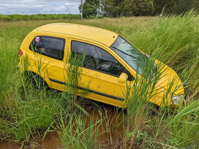 A car which had its plates confiscated by police after a hooning meet in Woongoolba in January. Picture: Keith Woods.