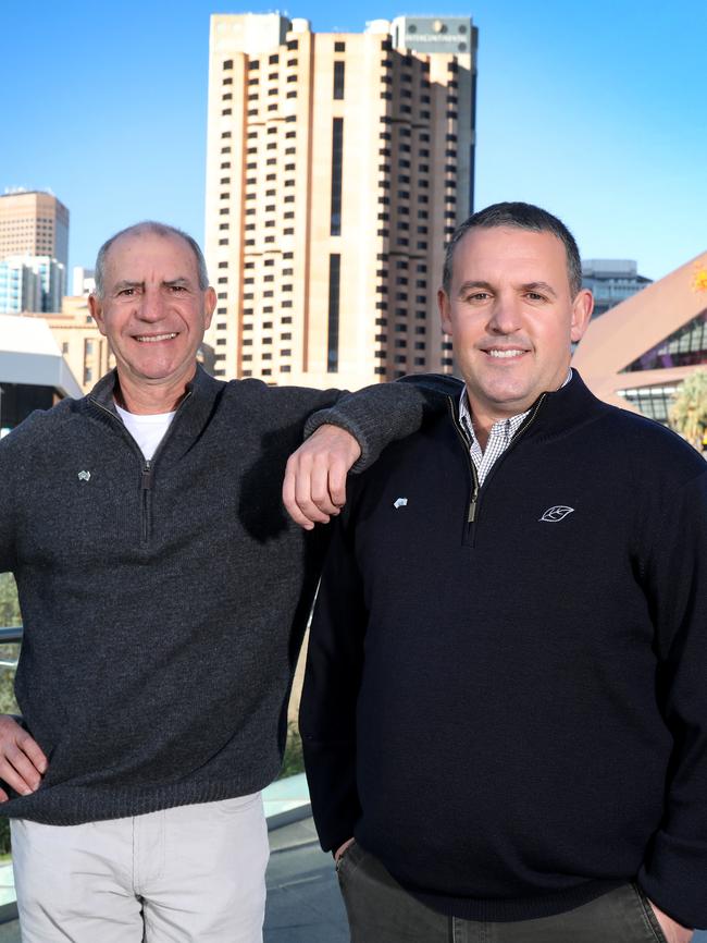 Enviro Clad Australia founder Antonio Vallelonga with his nephew Ryan Vallelonga. AAP Image/Dean Martin.