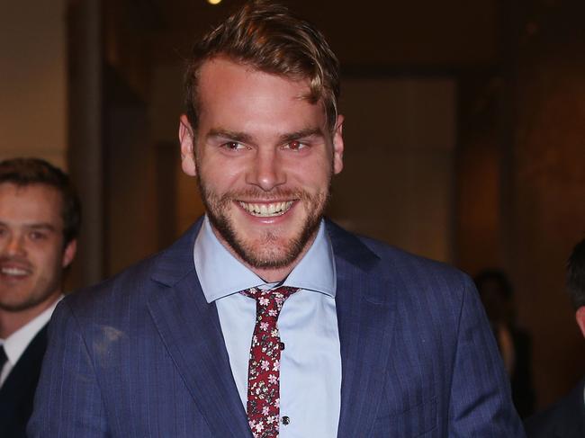 MELBOURNE, AUSTRALIA - OCTOBER 09:  Jack Watts arrives at the Melbourne Demons Best & Fairest at Crown Palladium on October 9, 2017 in Melbourne, Australia.  (Photo by Michael Dodge/Getty Images)