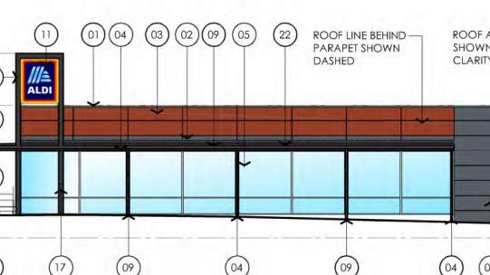 Design plans for Aldi's new Cannonvale store between Shute Harbour Rd and Central Ave. Picture: Documents submitted to Whitsunday Regional Council