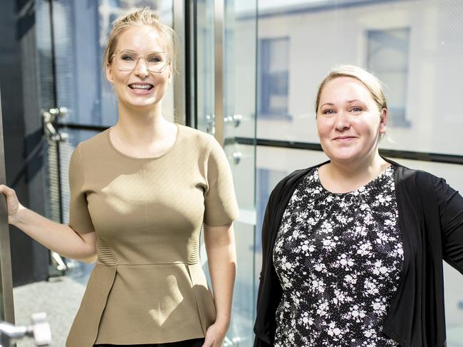 TASWEEKEND COVER story for International Women's day on two of our leading female scientists. Lila Landowski (glasses) and Emma Eaton, both medical research scientists who have excelled in their field and moved into other areas of science. Picture Eddie Safarik