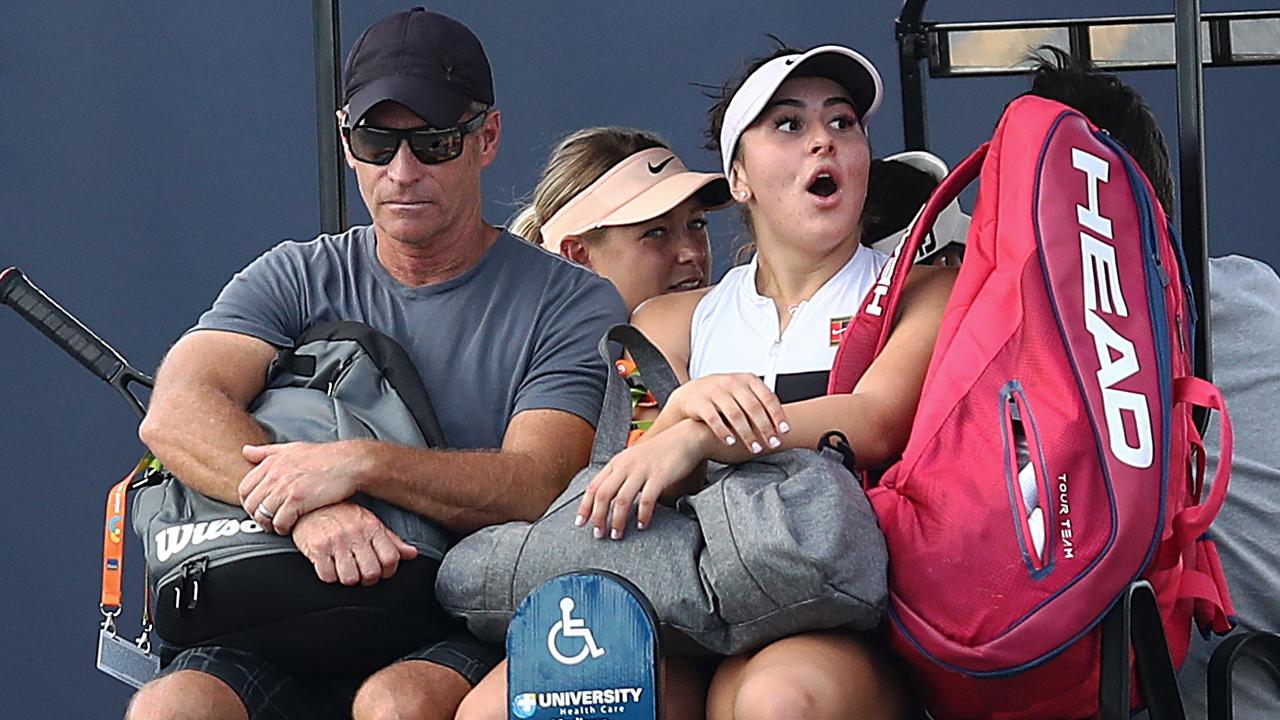 Bianca Andreescu’s coach, Sylvain Bruneau, was the source of the COVID positive test. Picture: Getty Images