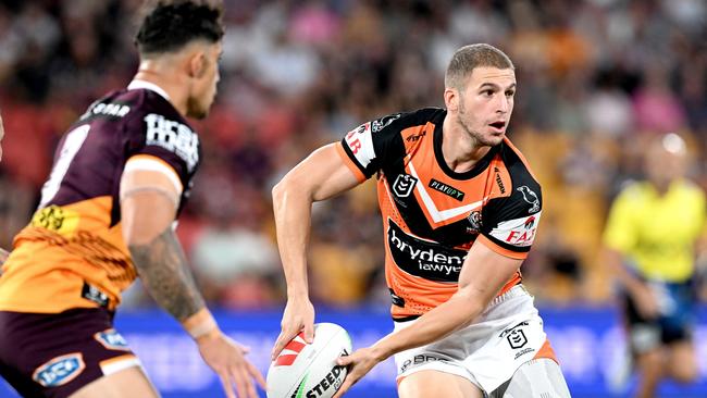 Doueihi has resumed training but is still months away from an NRL return. Picture: Bradley Kanaris/Getty Images