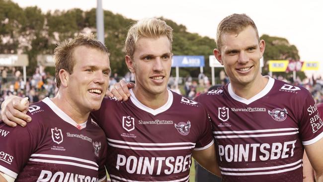 Jake Trbojevic with brothers Ben and Tom. Photo by Mark Evans/Getty Images