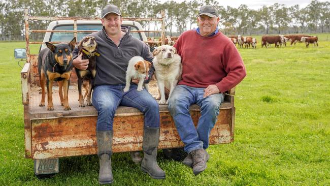 Kevin Stark Junior and Kevin Stark Senior from Lake Mundi. Picture: Karla Northcott