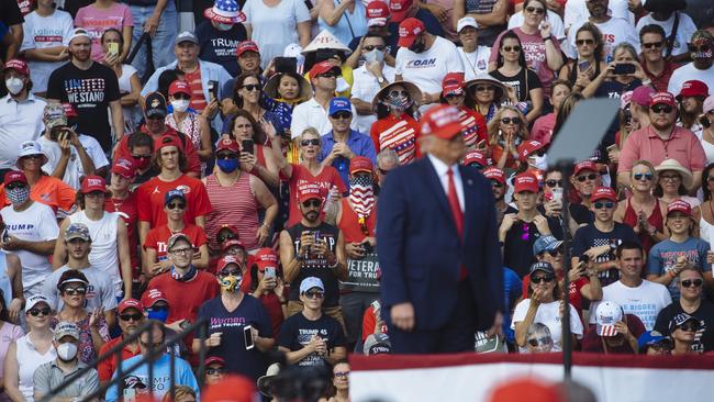 President Donald J Trump speaks at a campaign event in Tampa, Florida on October 29. Picture: AFP