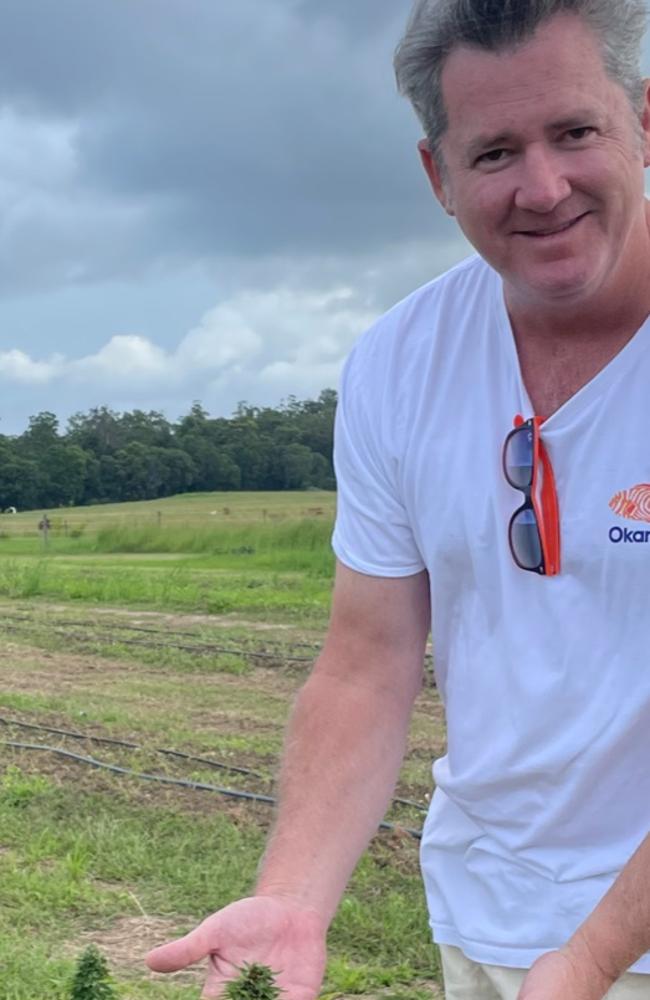 Mr Bradley visiting a Noosa hinterland cannabis farm.