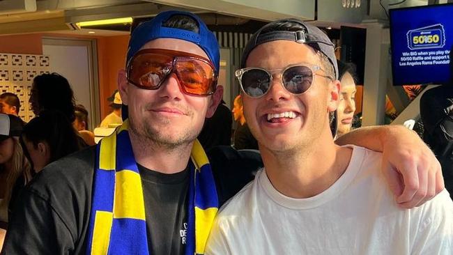 Brisbane Lions players on their end-of-season trip to the USA in late 2023., Lachie Neale and Cameron Rayner Picture Instagram @lachieneale,