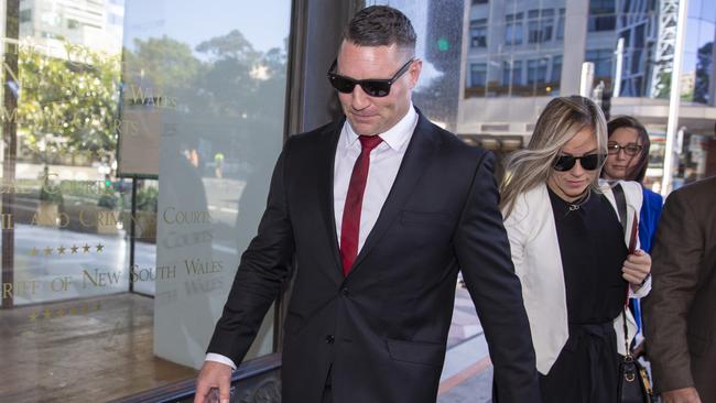 Former Sydney Roosters backrower Luke OÕDonnell leaving Downing Centre court todaY. Picture: Justin Lloyd.