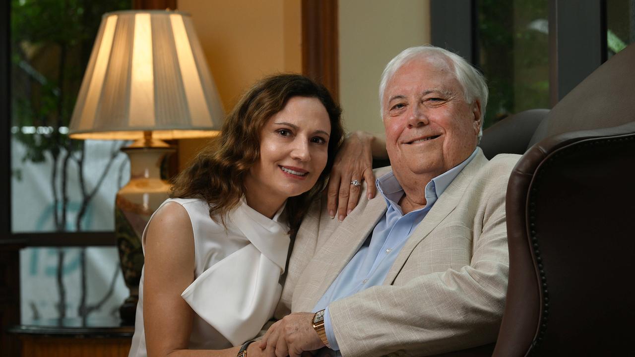 Clive Palmer with wife Anna for his 70th birthday at the Stamford Hotel in Brisbane.