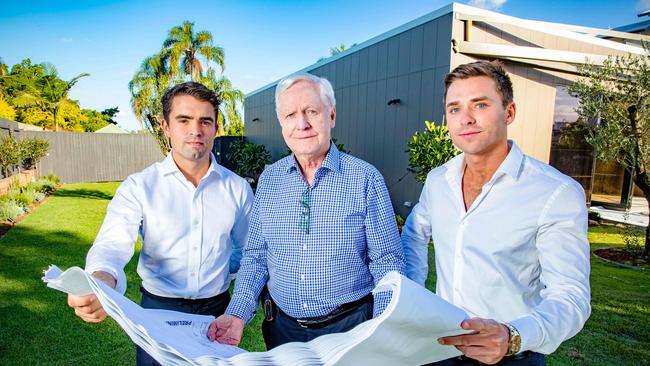 Developer Kevin Seymour with grandsons Trent Seymour and Ben Seymour at the site of their new display suite for 'The Oxlade'. Picture: Richard Walker