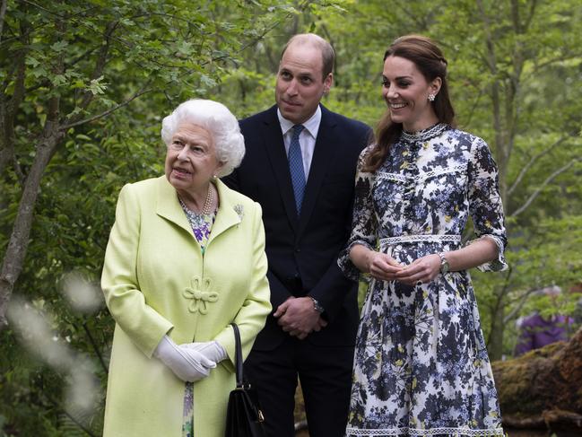 With Queen Elizabeth II at the RHS Chelsea Flower Show. Picture: Geoff Pugh/Getty