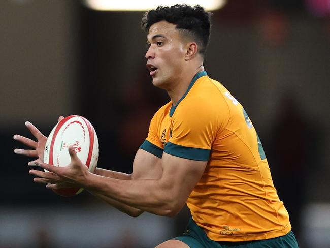 CARDIFF, WALES - NOVEMBER 17: Joseph-Aukoso Suaalii of Australia during the Autumn Nations Series 2024 match between Wales and Australia at Principality Stadium on November 17, 2024 in Cardiff, Wales. (Photo by Michael Steele/Getty Images)