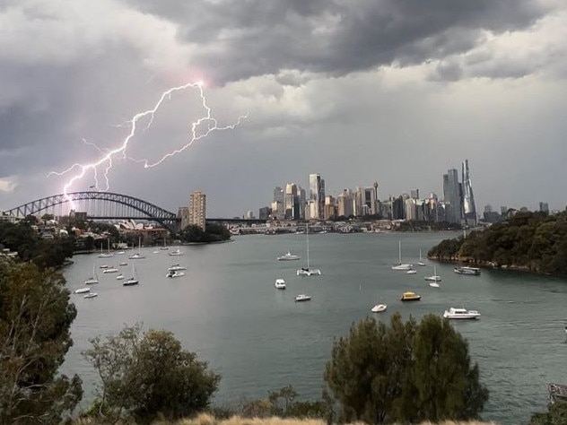 Wild weather lashed Sydney on Wednesday night. Picture: Dean Nye/Twitter