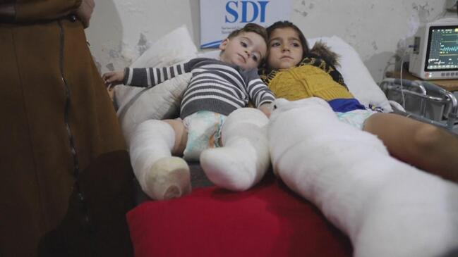 Rescued Syrian siblings receive treatment in Idlib