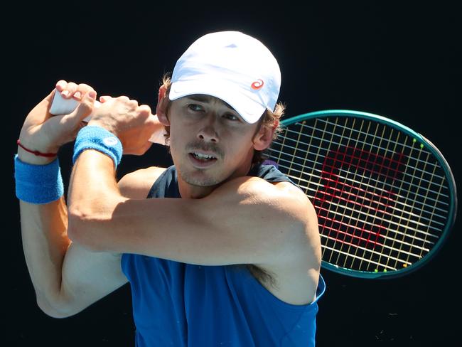 Alex de Minaur will play his first round Australian Open match on Tuesday night. Picture: Mark Stewart