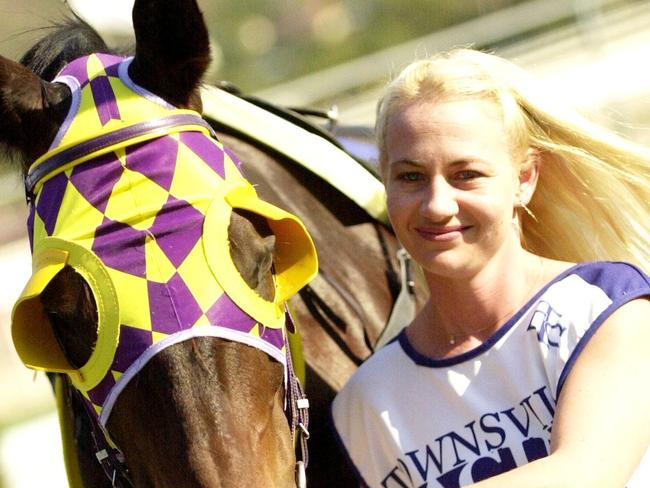 2005 Ladies Race Day and Jupiters Cup. Townsville trainer Olivia Cairns with horse North Field. Picture: Stewart Mclean sm026271